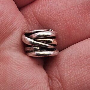 Pandora 925 Sterling Silver 14K Yellow Gold Coiled Rope Charm Bead